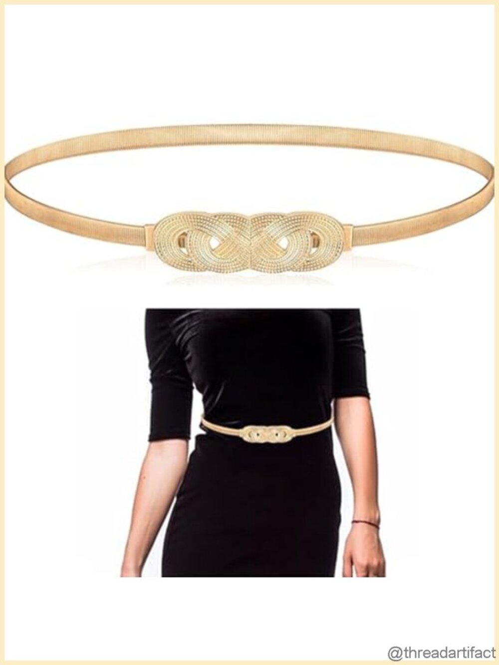 Women's Metal Corset Belt Stretch Elastic Skinny Geometric Buckle